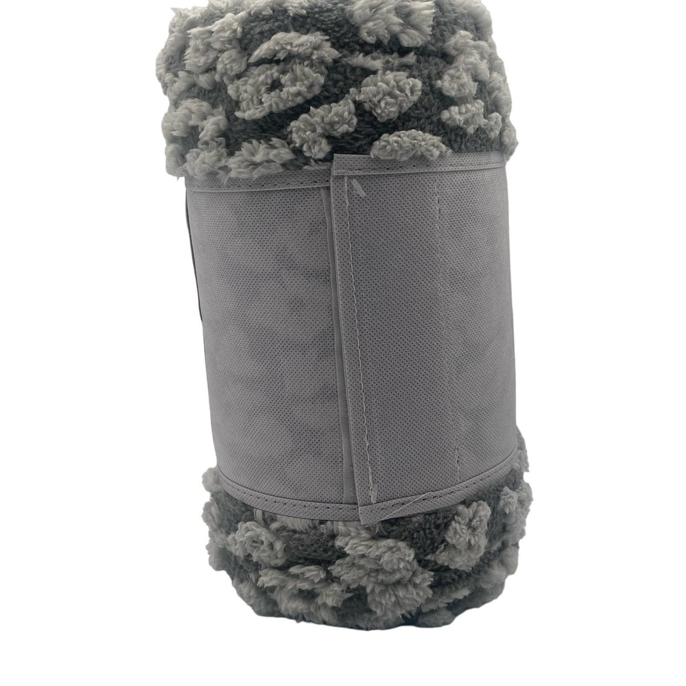 Koolaburra by UGG Blanket Alaina Leopard Sherpa Throw Gray 50 x 70 inch - Picture 5 of 5